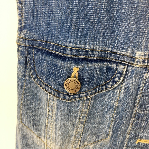 Vintage Chicos Denim Button Front Vest - Picture 4 of 8